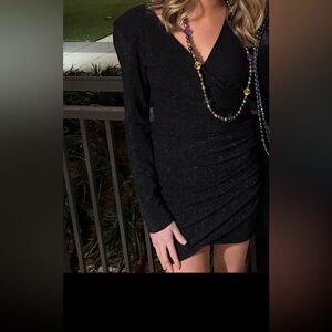 Bardot black shimmer dress